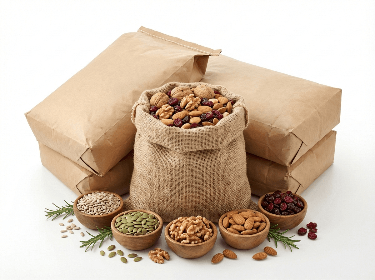 Seeds, Nuts, Herbs and Dried Fruits