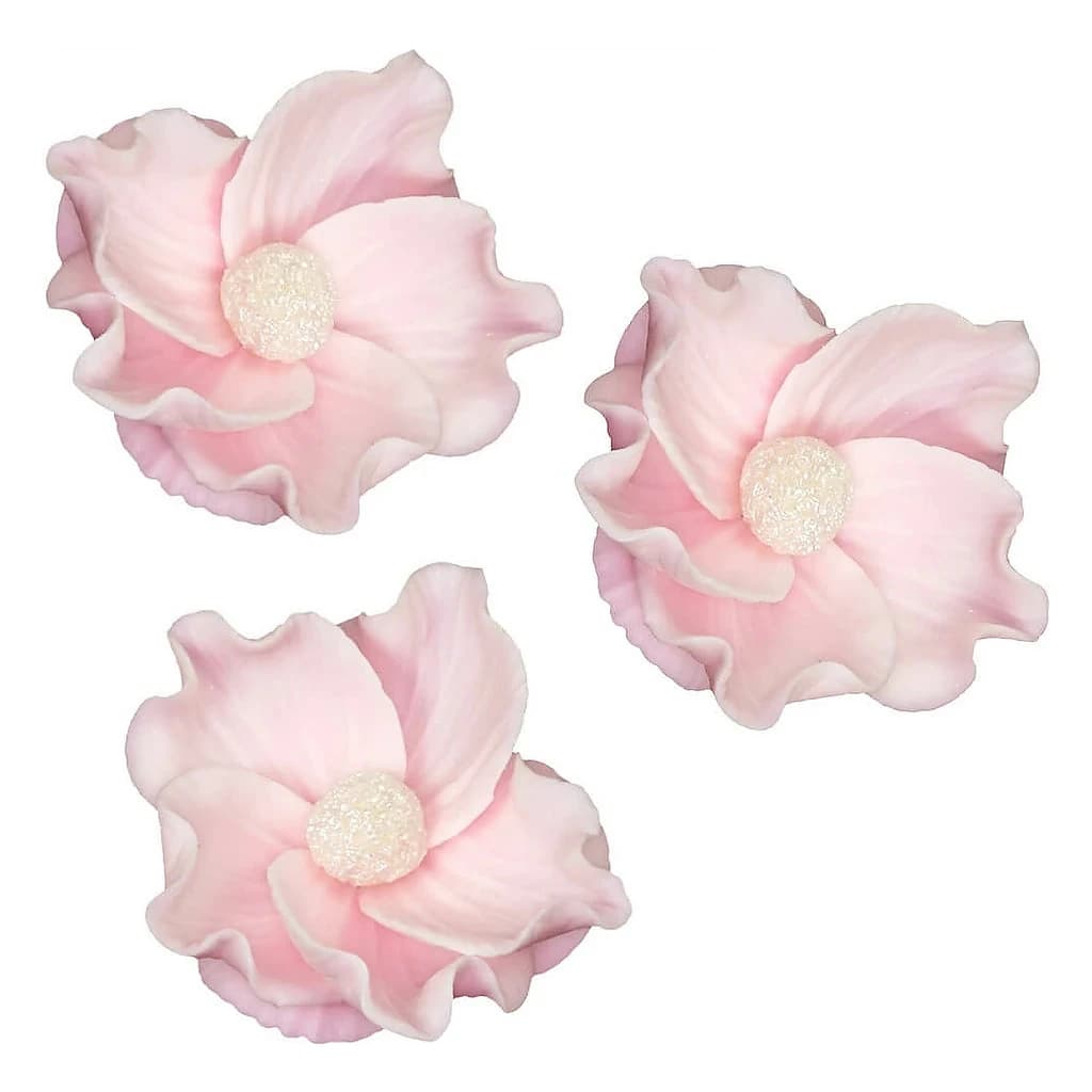 Wild Rose Sugar Flowers 8 cm – Pack of 3