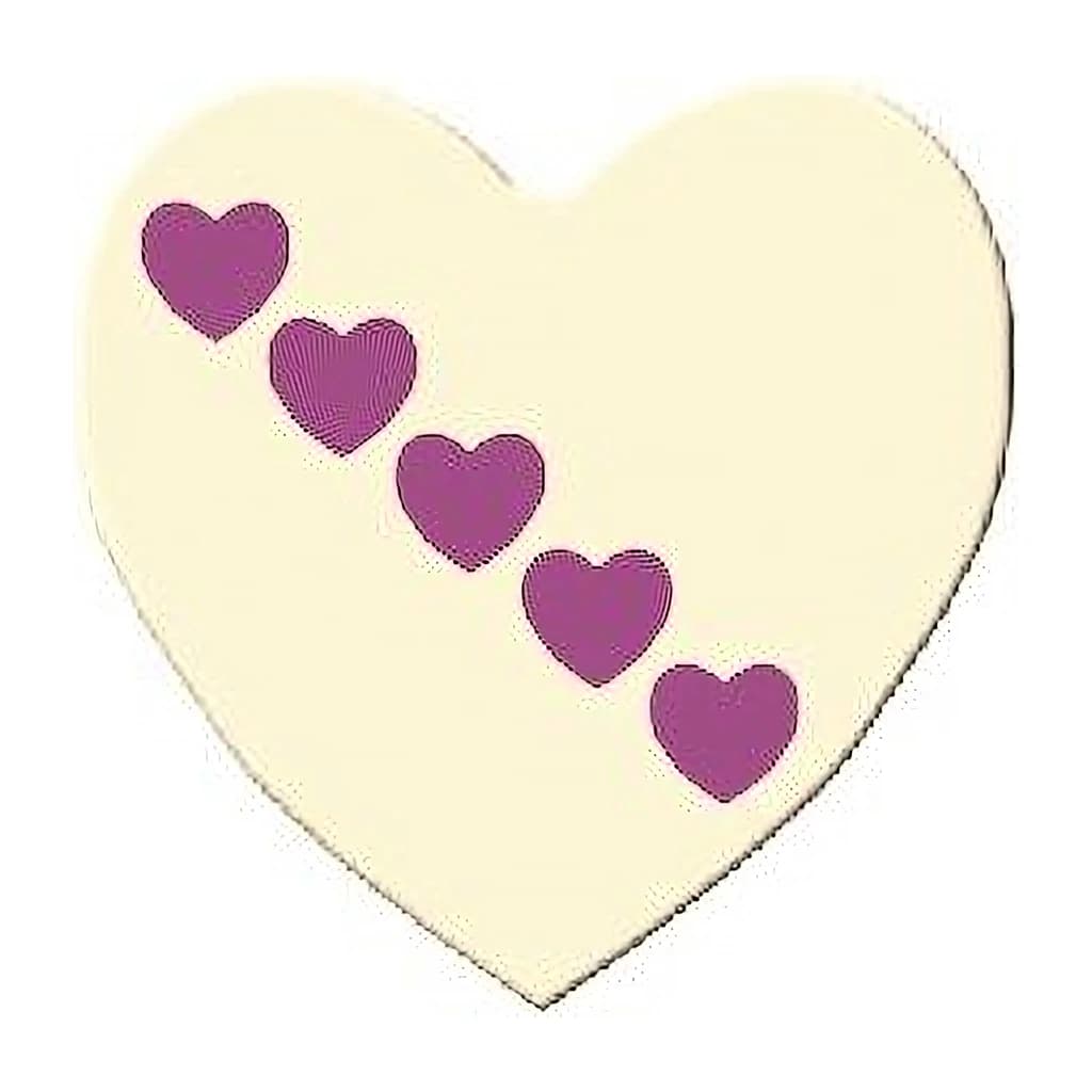 Chocolate Decoration White Heart 40 mm