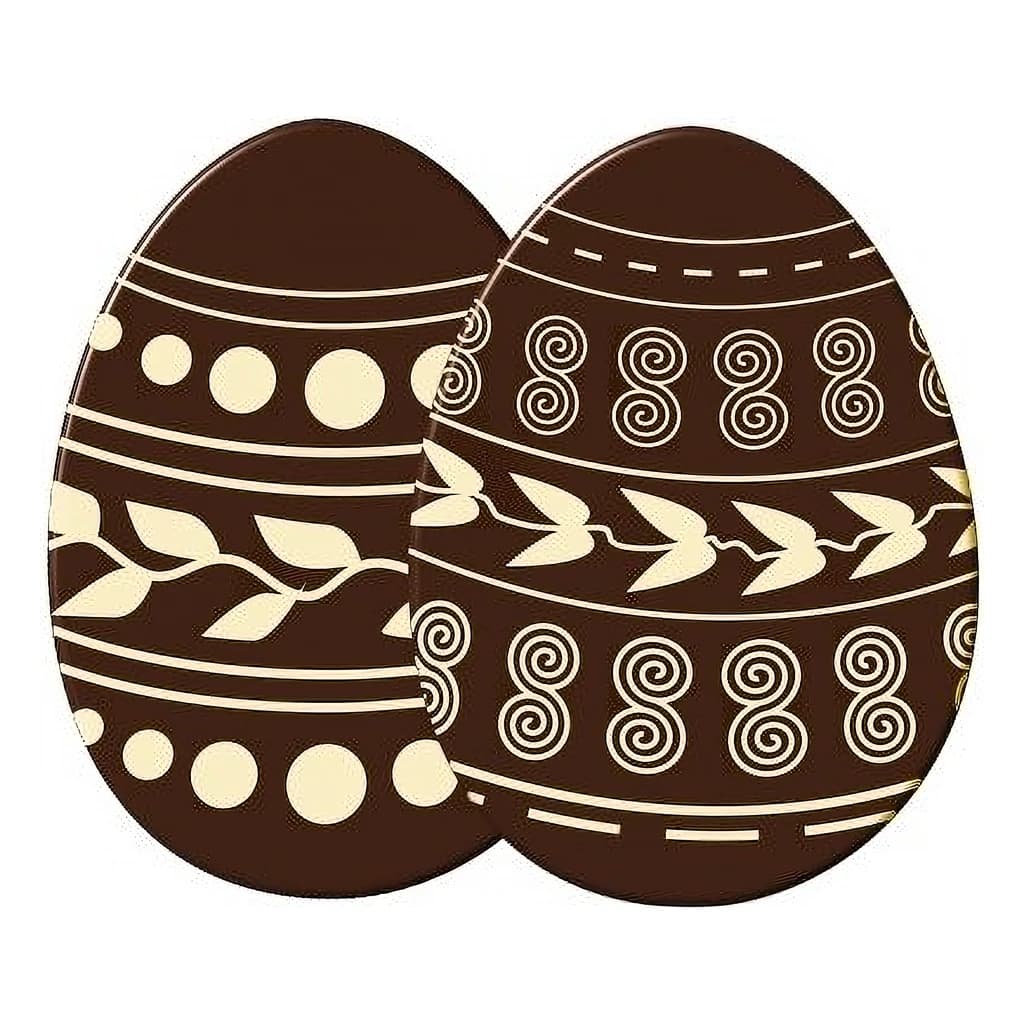 Choc. Decor. Egg Cream Pattern 45 mm (80 pc)