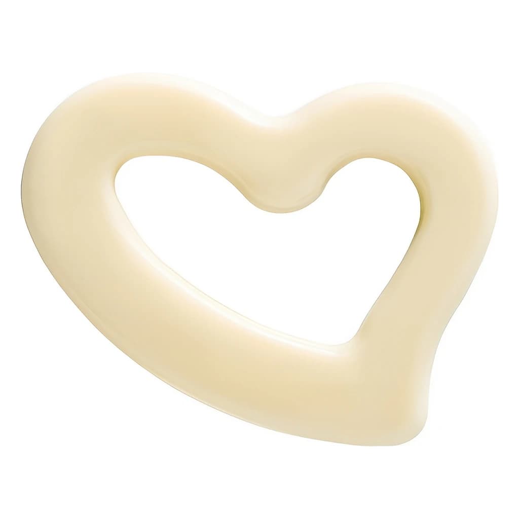 Choc. Decor. Open Heart White 35×50 mm (120 pc)