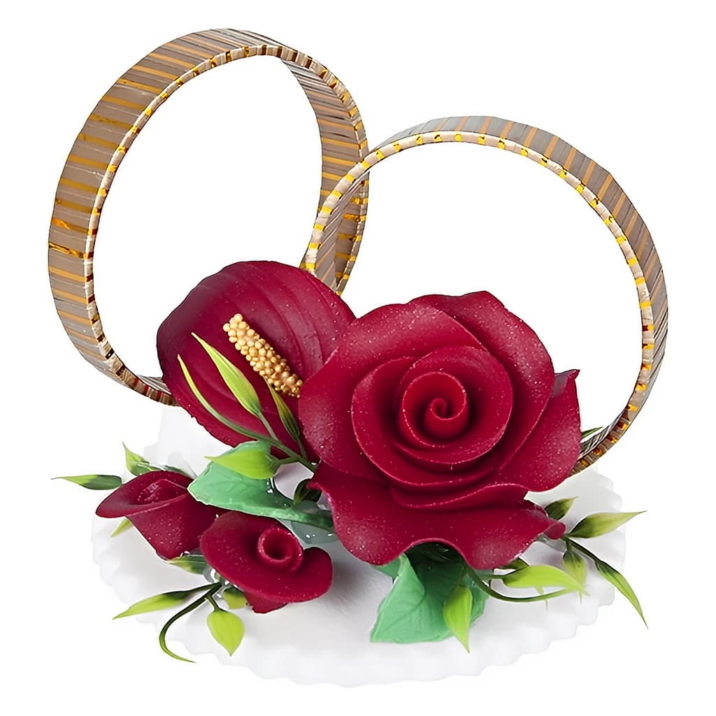 Wedding Rings with Bouquet 10x10 cm