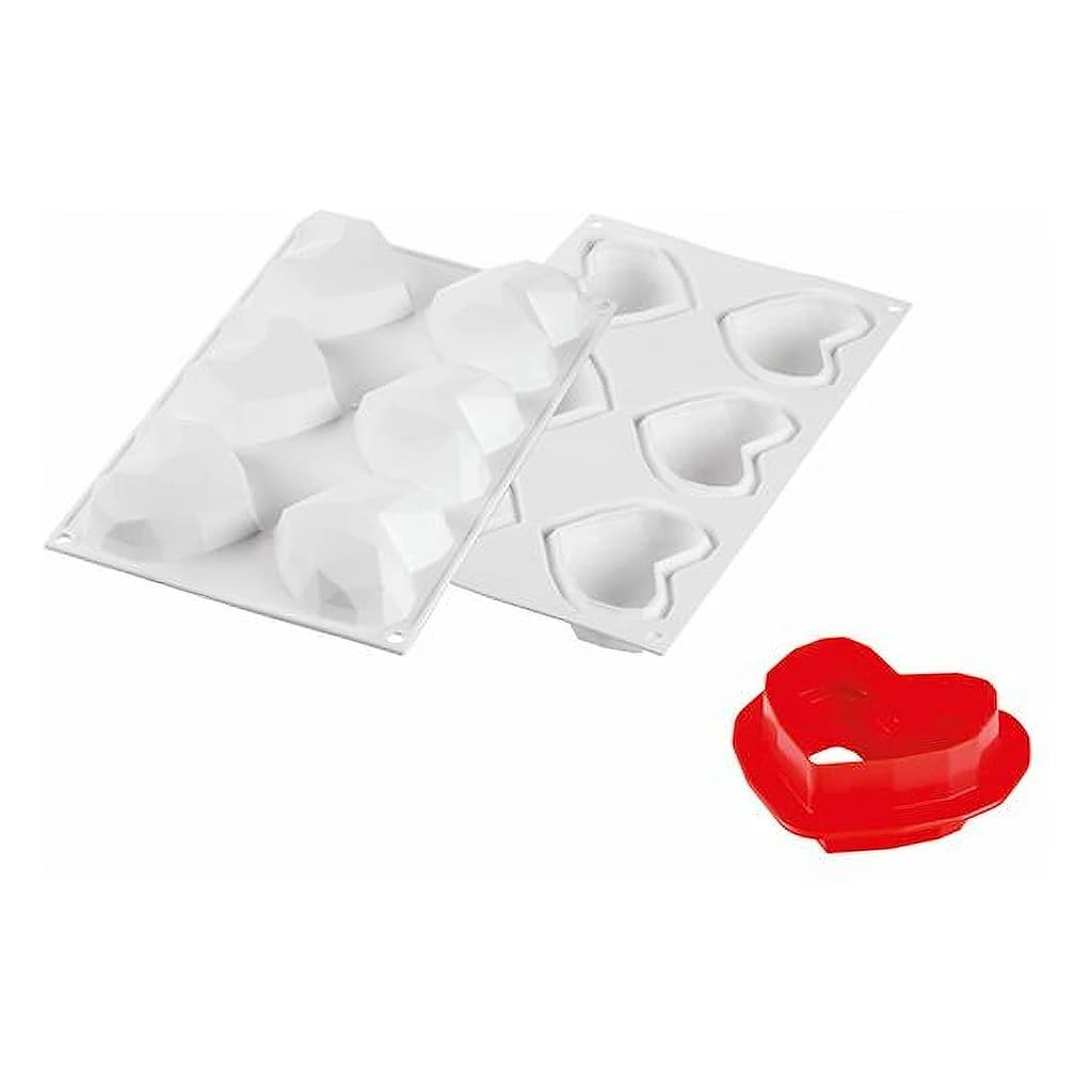 Silicone Mold “AMORINI ORIGAMI 110” Hearts 74x84 mm, H 35 mm + Cutter