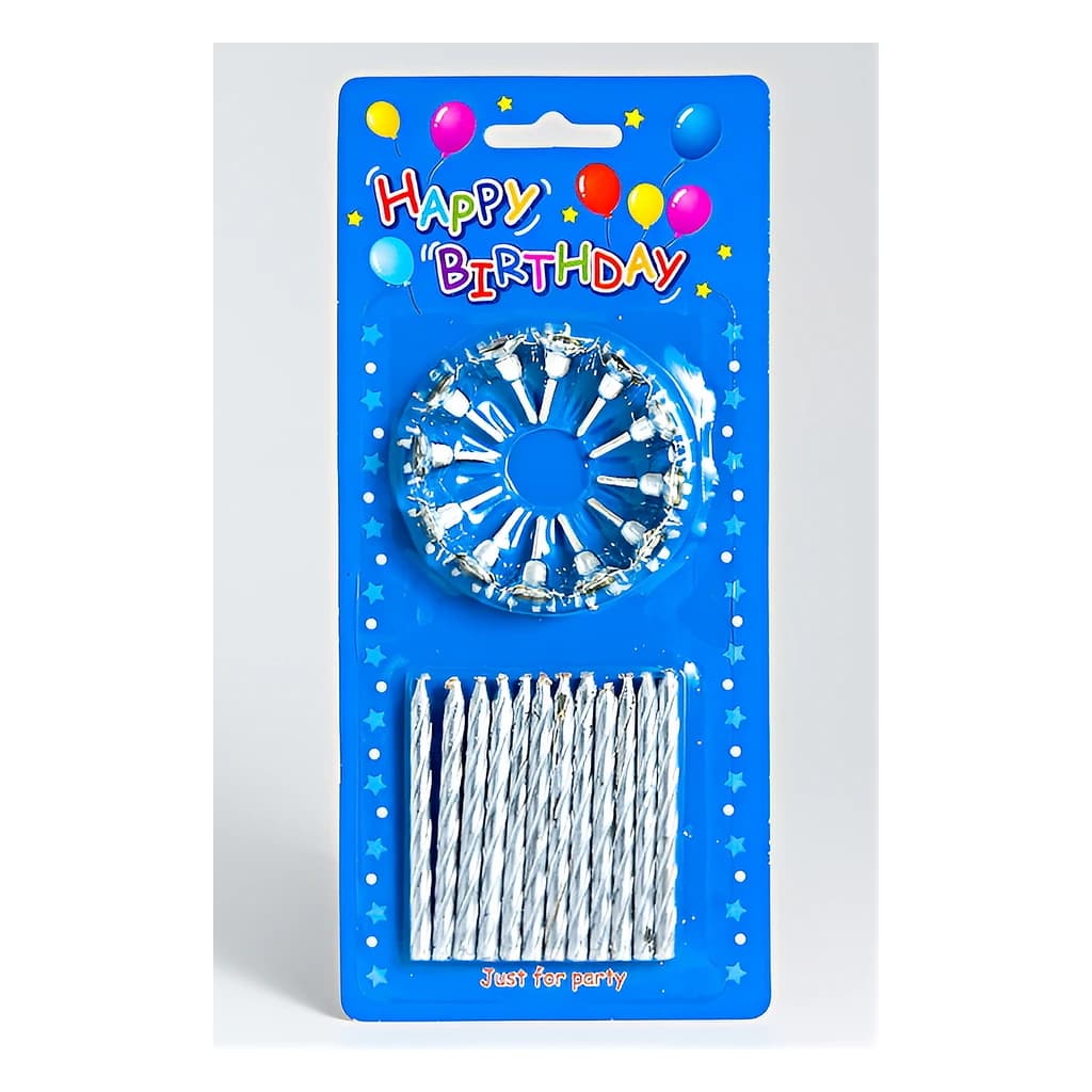 Birthday Candles Silver (8 pc)