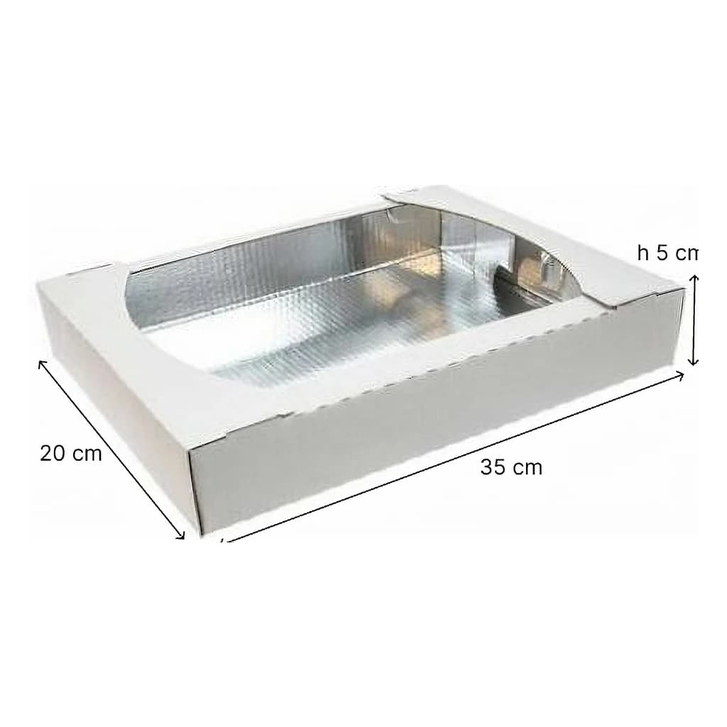 Folding Cake Box White (35×20×5 cm) greaseproof – 100 pc