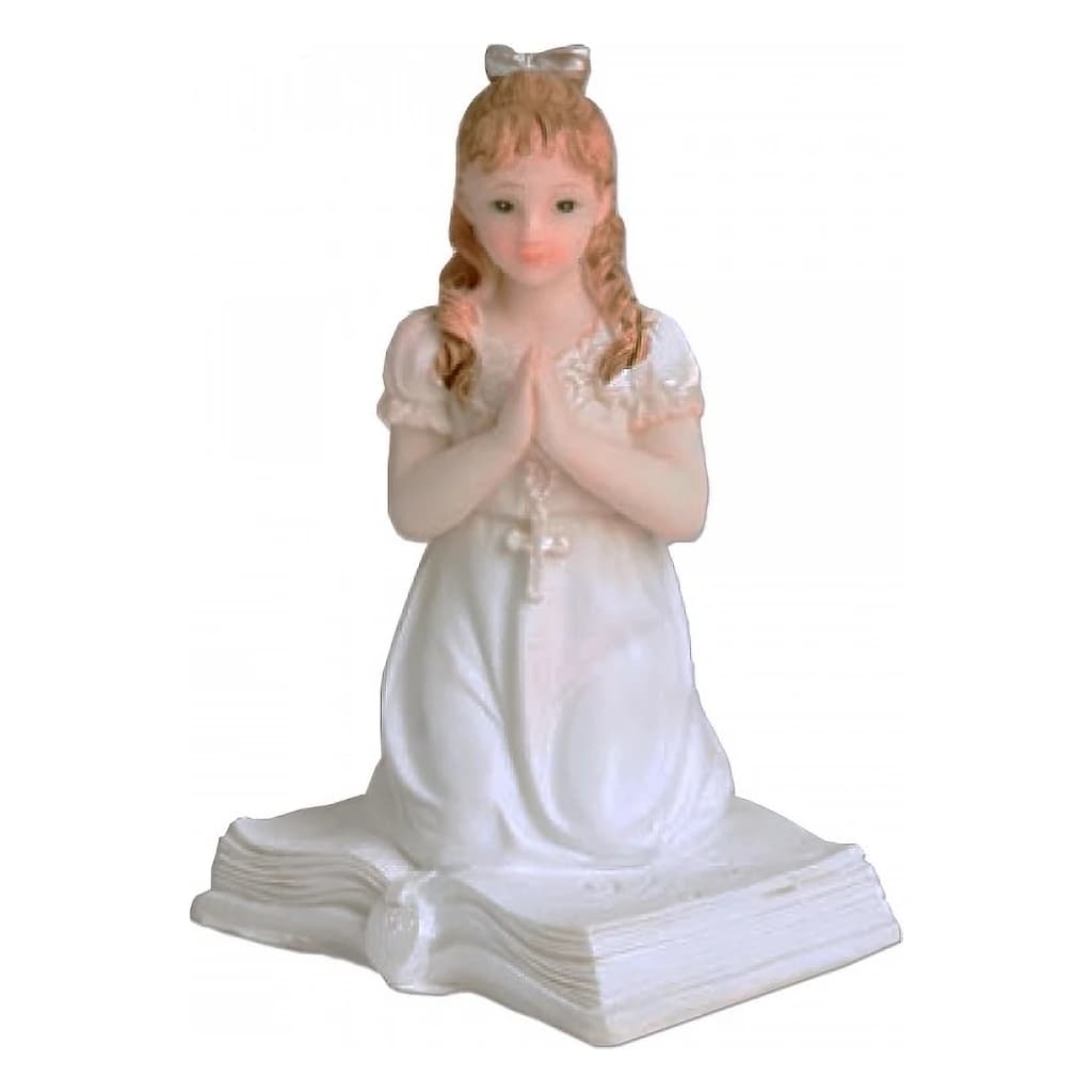 Figurine for Communion Cake Girl Kneeling on Book H 11.5 cm 27171C