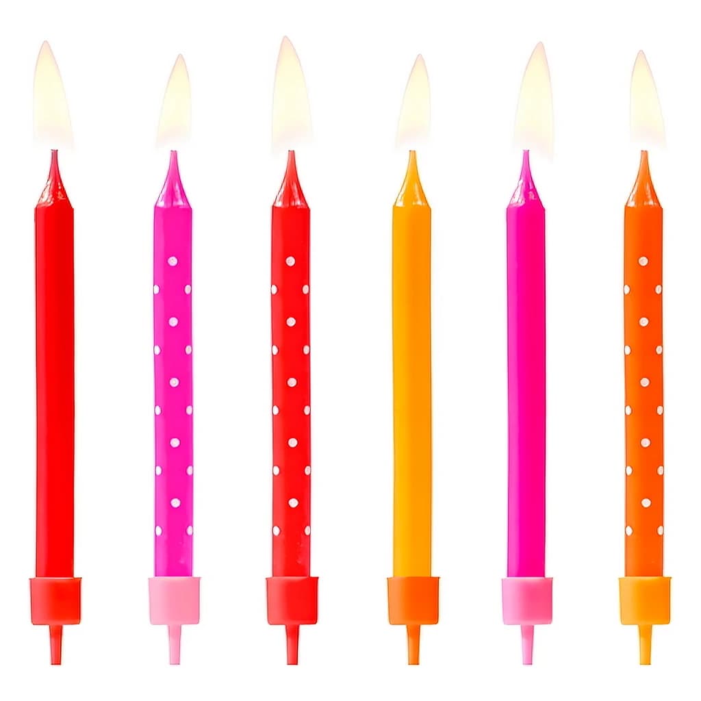 Birthday Candles Colourful Mix 6.5cm (6 pc)
