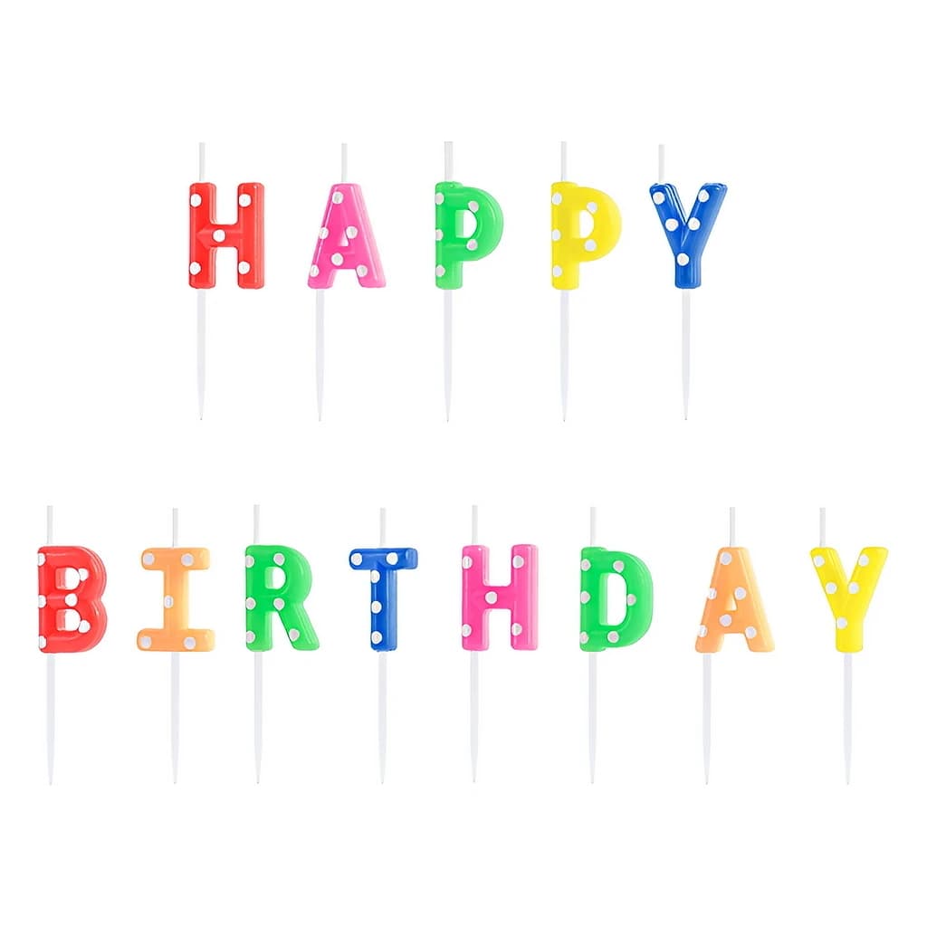 Birthday Candles "Happy Birthday" 2.5cm (13 pc)