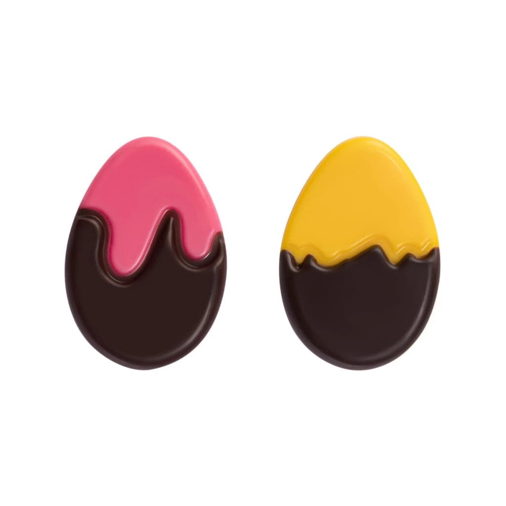 Choc. Decor. Easter Eggs White Set 27×39 mm (216 pc)