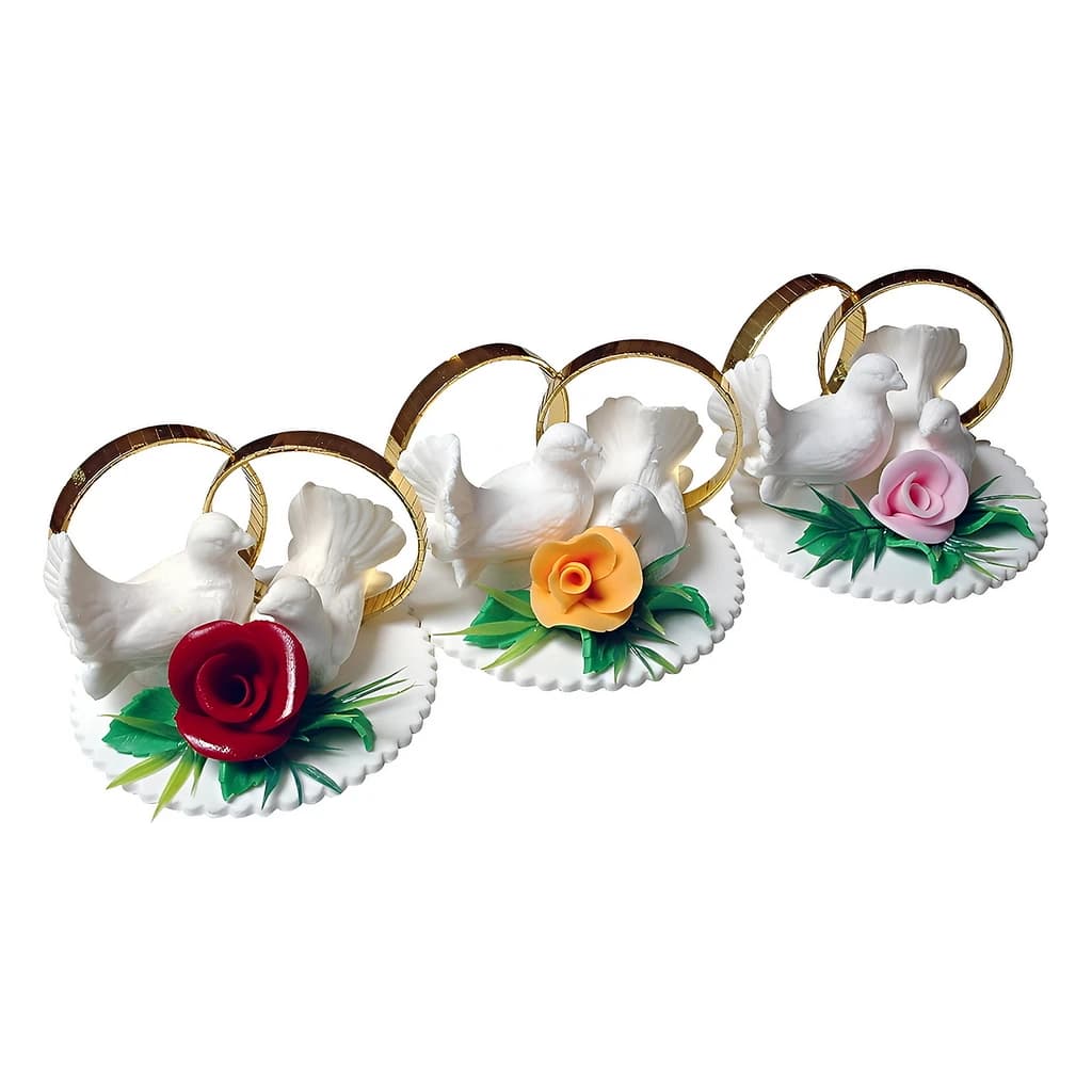 Sugar pigeons with rings 12x8 cm