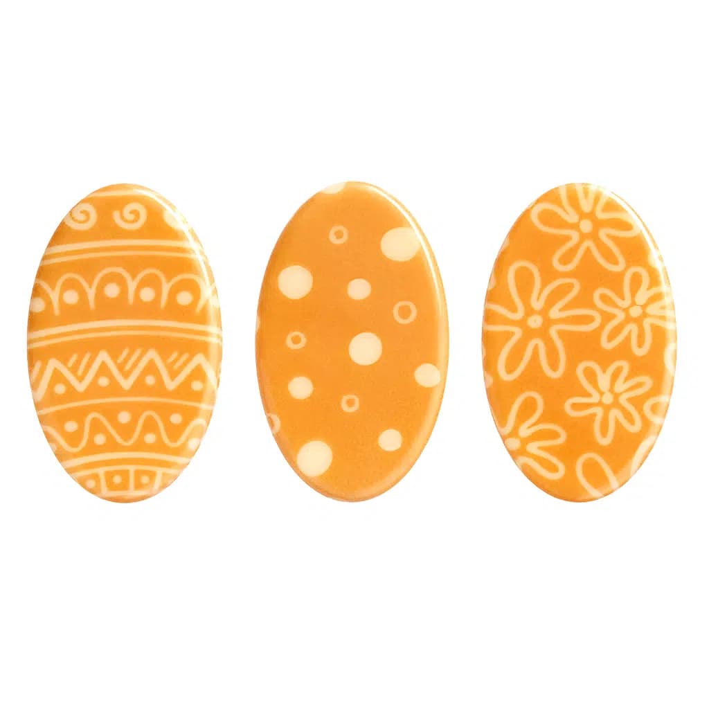 Choc. Decor. Easter eggs Orange (165 pcs) 24×40 mm