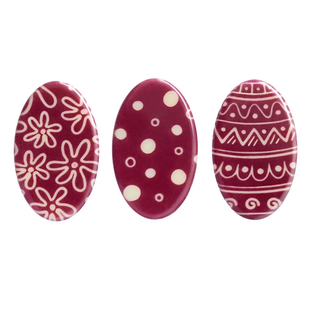 Choc. Decor. Easter eggs Violet (165 pcs) 24×40 mm