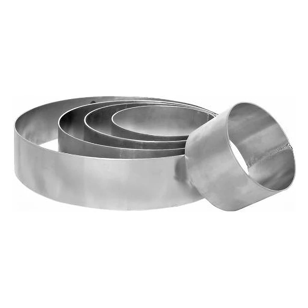 Round aluminium cake ring dia. 8 cm H4.5 cm