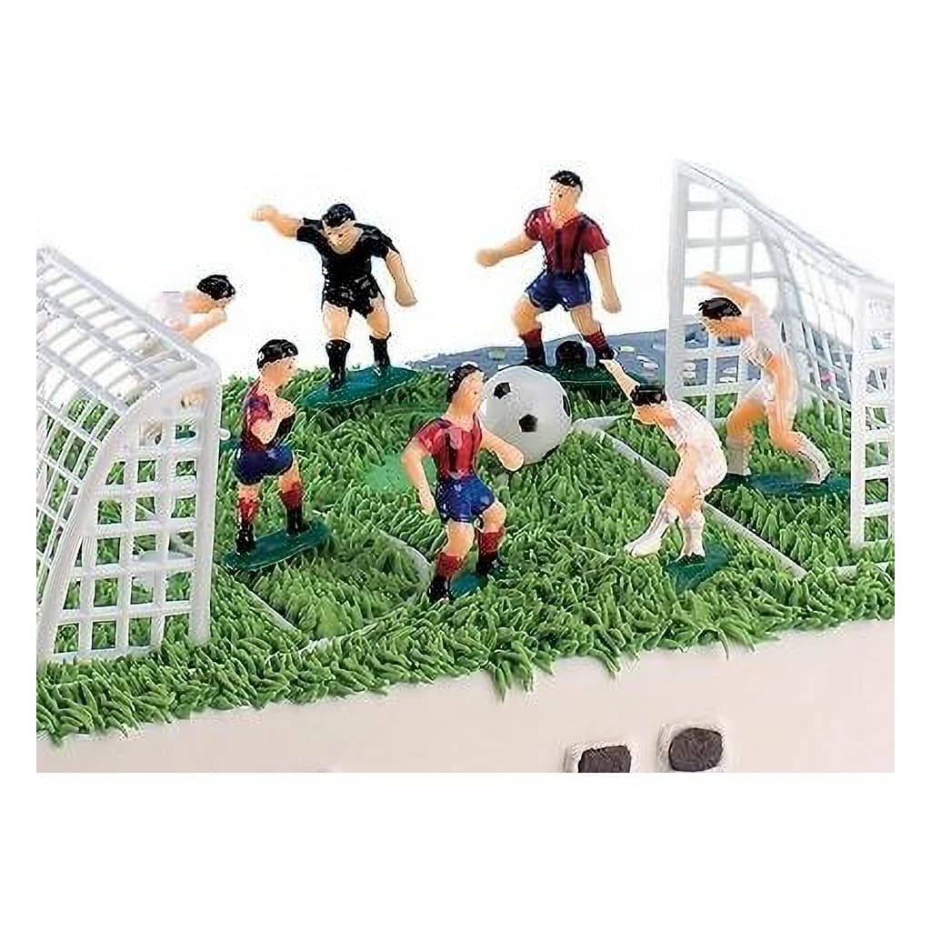 Footballer cake figures set for football pitch