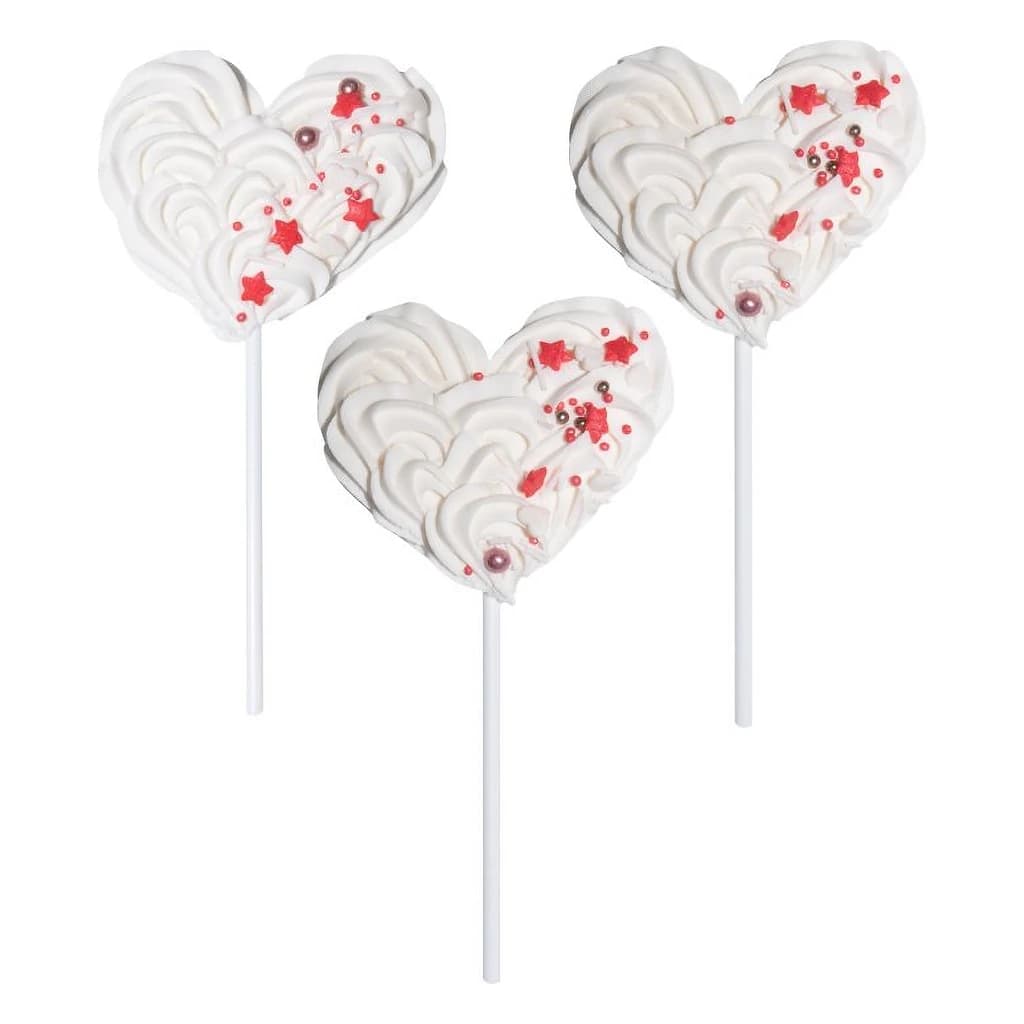 White Heart-Shaped Meringues (3 pcs)