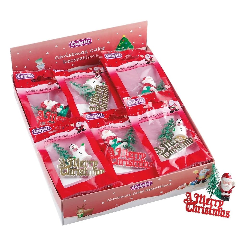 Christmas Cake Decorations Packs Assorted (30 pc)