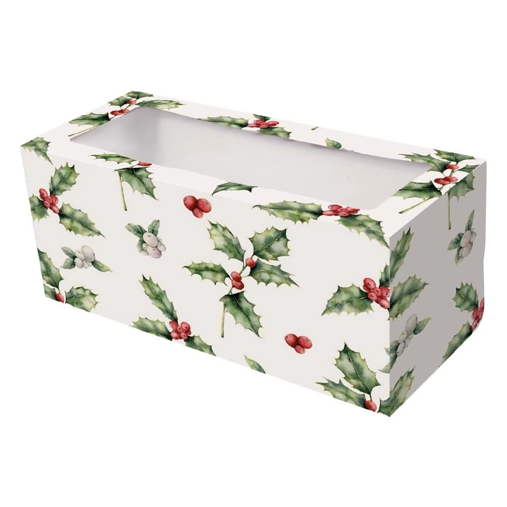 Box Xmas Holly Oblong (304×127×127 mm) – single