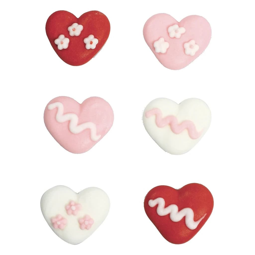 Heart Sugar Piping 30 mm (150 pc)