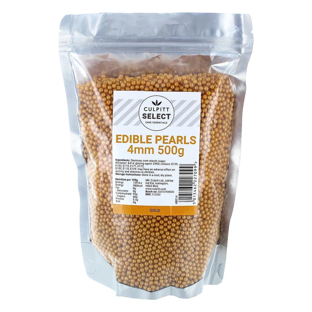 Gold Pearls Sprinkle Beads 4 mm 500 g