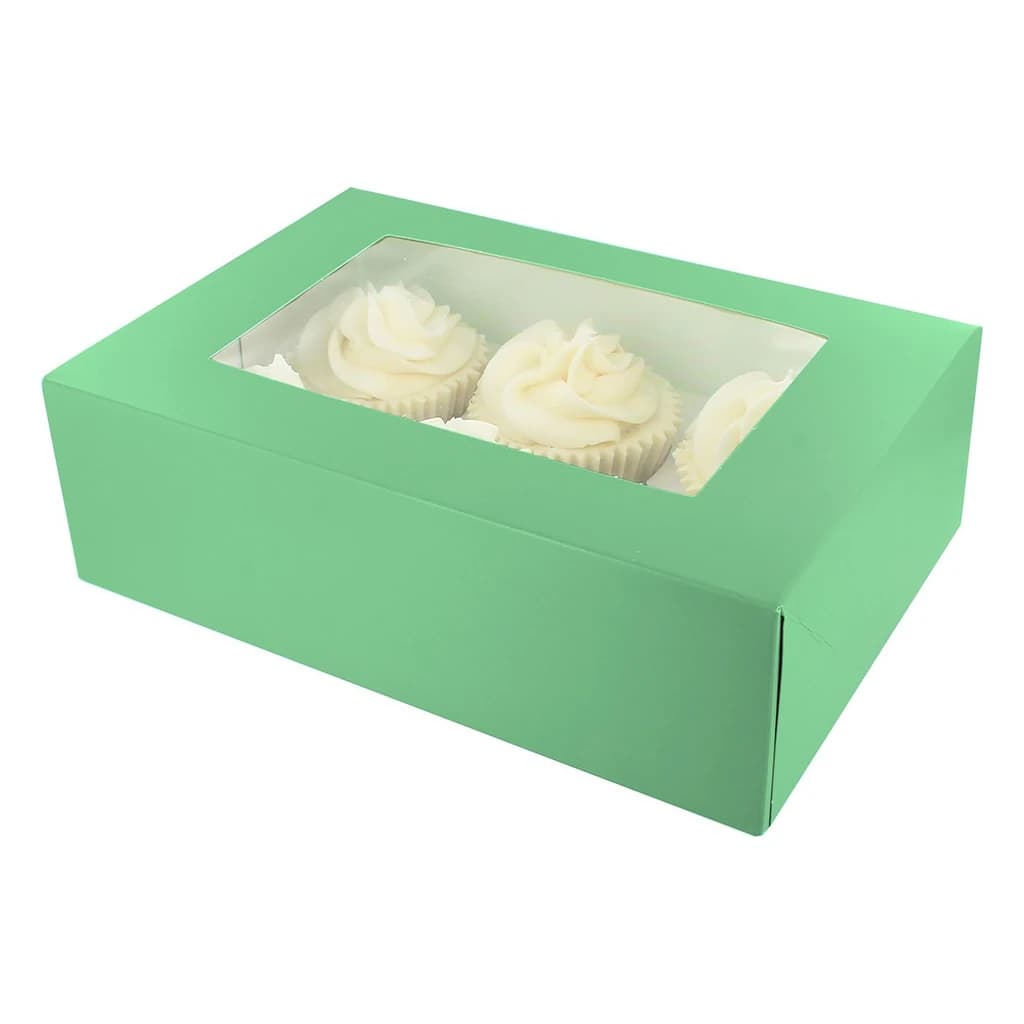 6/12 Cupcake Box – Brights Jade – 20 pc (dual insert)