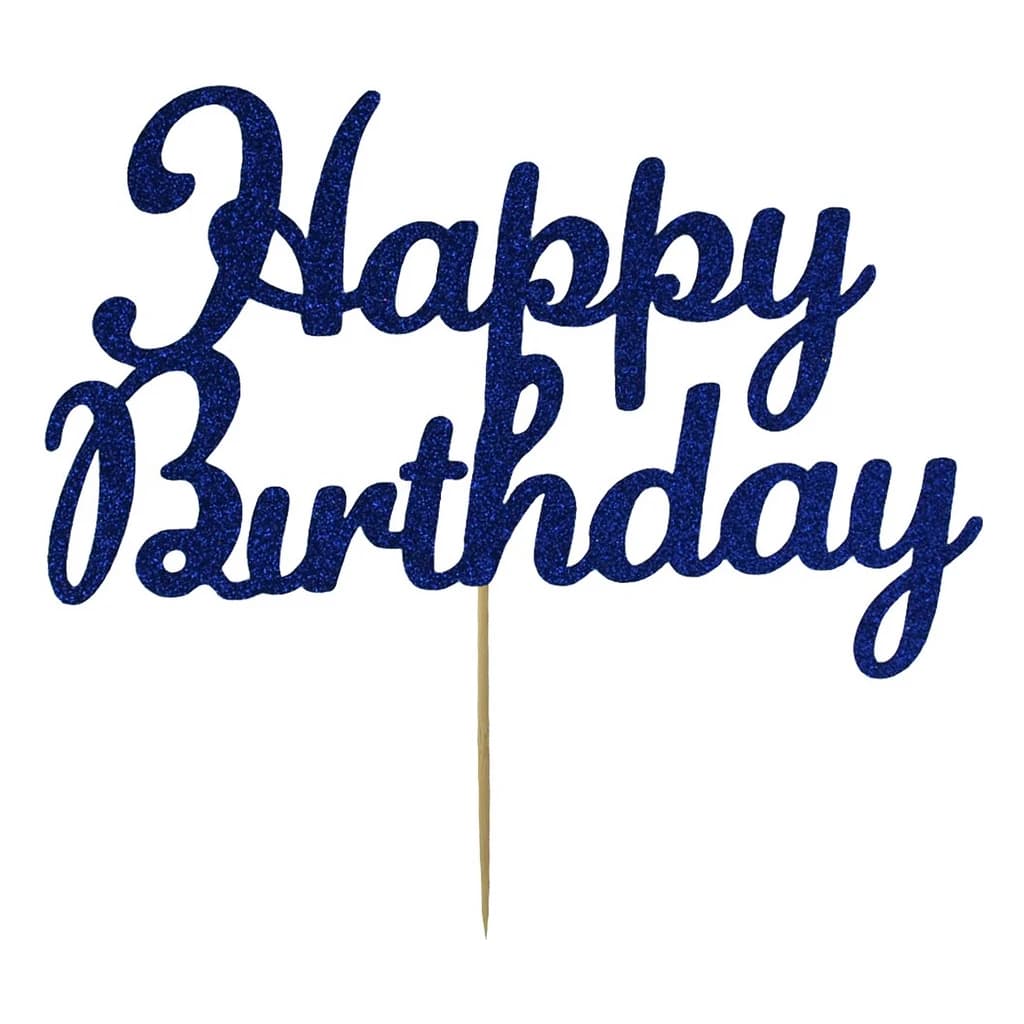 "Happy Birthday" Topper Navy Blue 10x85x230mm