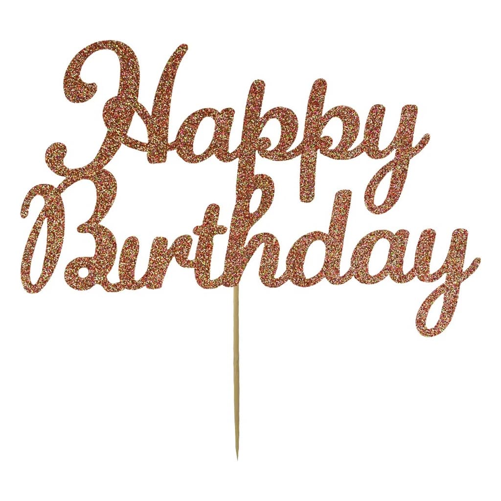 "Happy Birthday" Topper Rose Gold 10x85x230mm