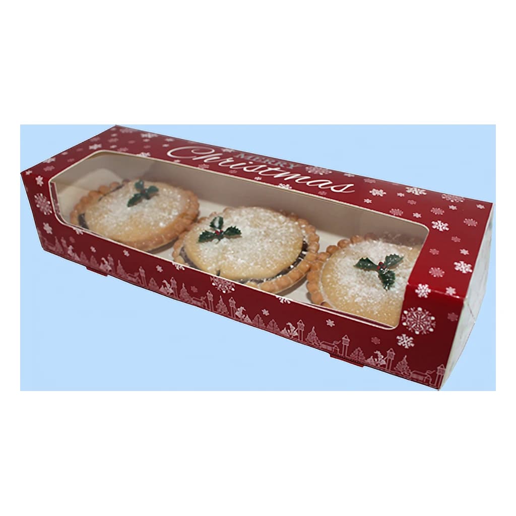 Premium Xmas 6 Mince Pie Double stack window box with inserts (250)