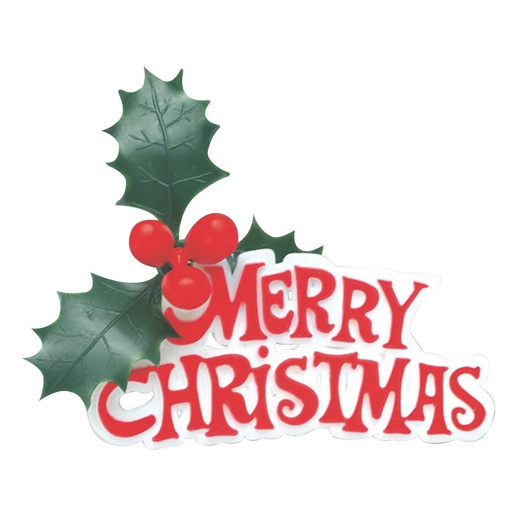 Motto "Merry Christmas & Holly" Paper 95mm