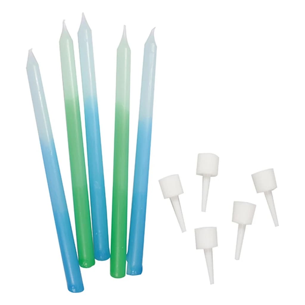 Ombre Candles Blue/Green 100mm (12 pc)