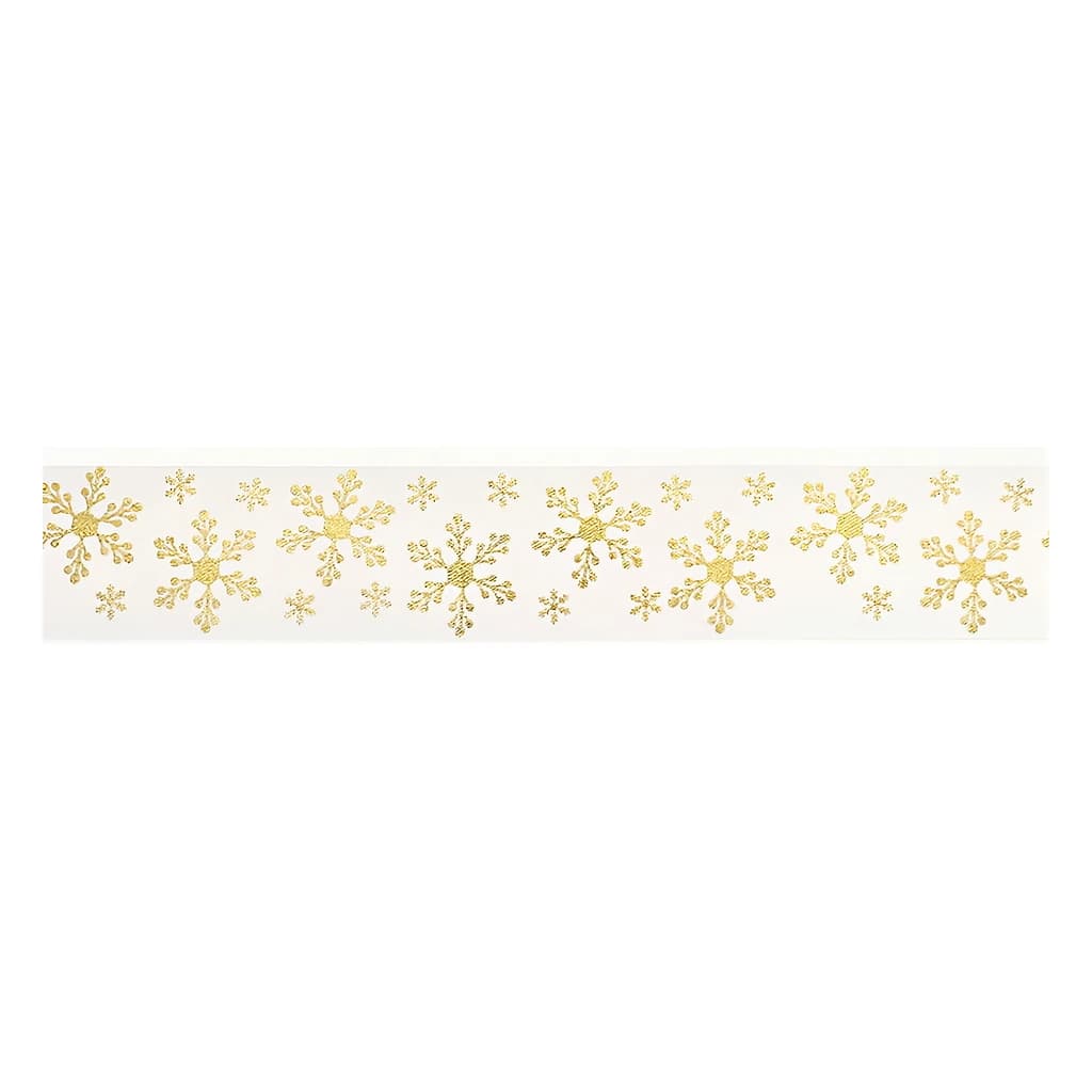 Ribbon Snowflake Gold/Ivory 36mm x 20m