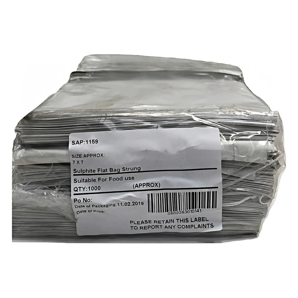 White Sulphite Paper Bags Strung 7 x 7 in 1000 pc
