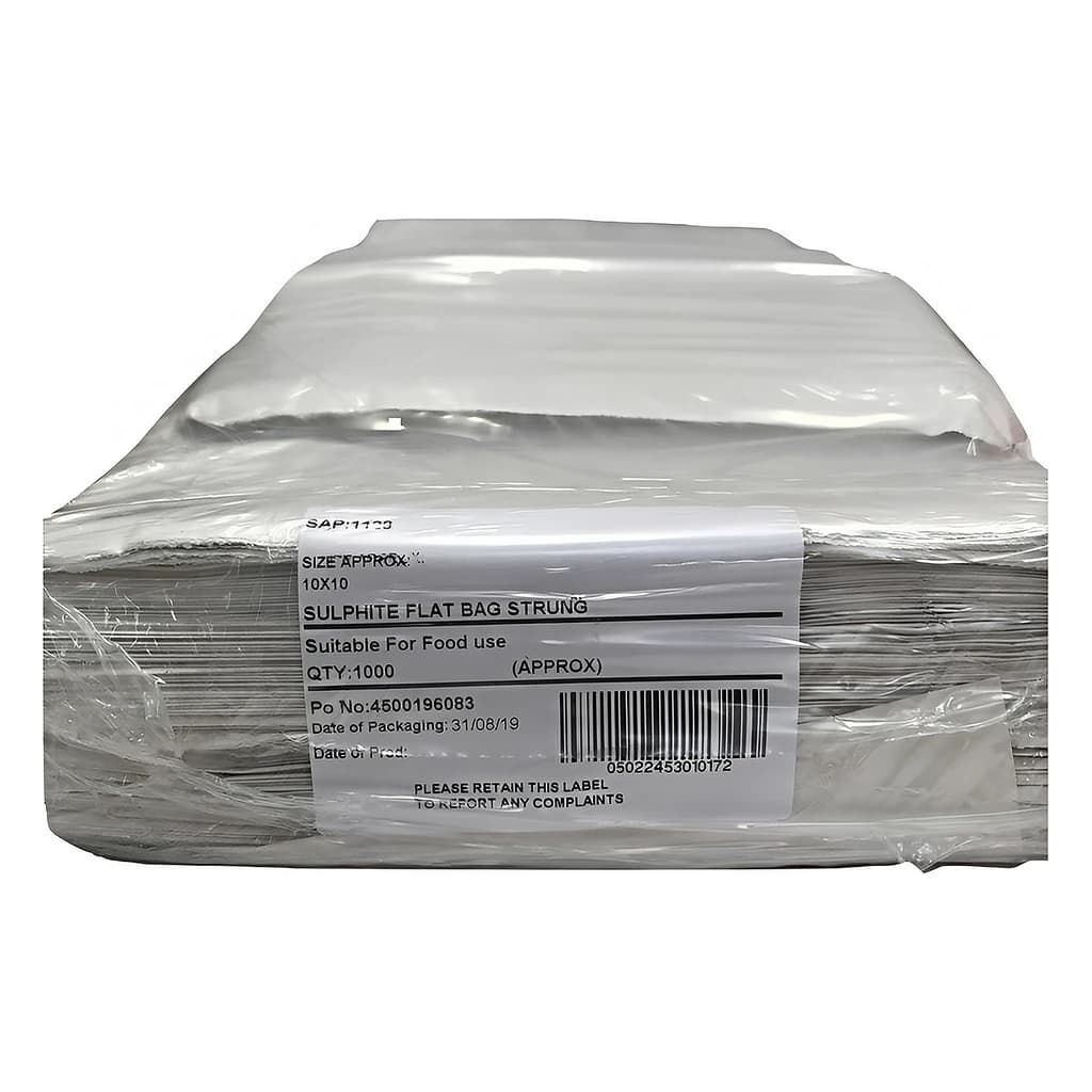 White Sulphite Paper Bags Strung 10 x 10 in 1000 pc