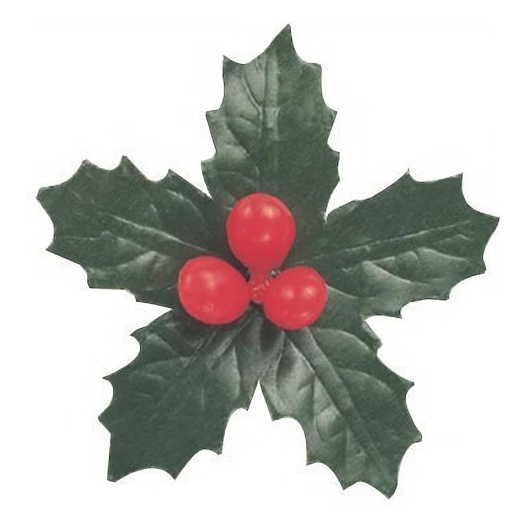 Pic 5-Leaf Holly & 3 Berries 70mm