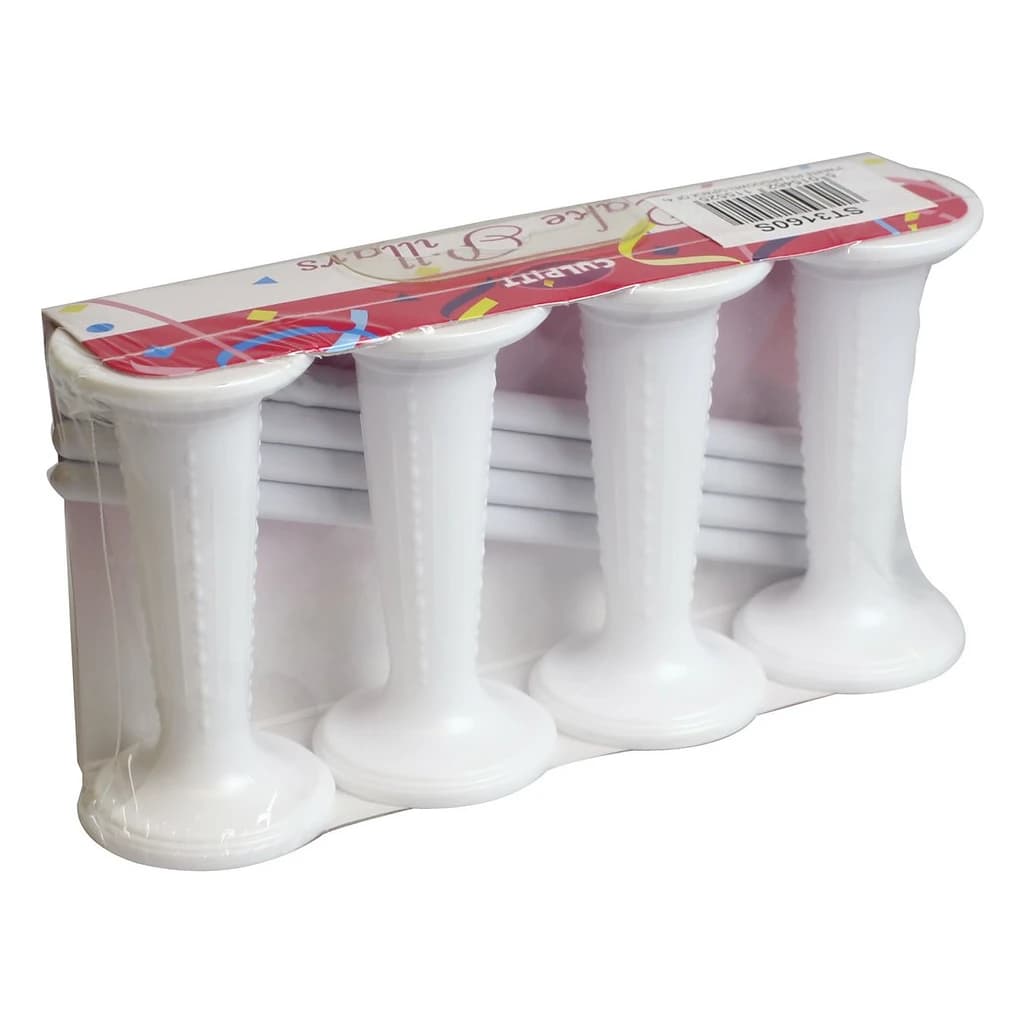 Round White Plastic Pillar 3 in 4 pc