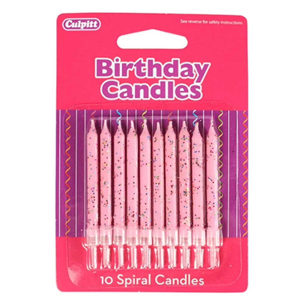 Glitter Blossom Candles (10 pc)