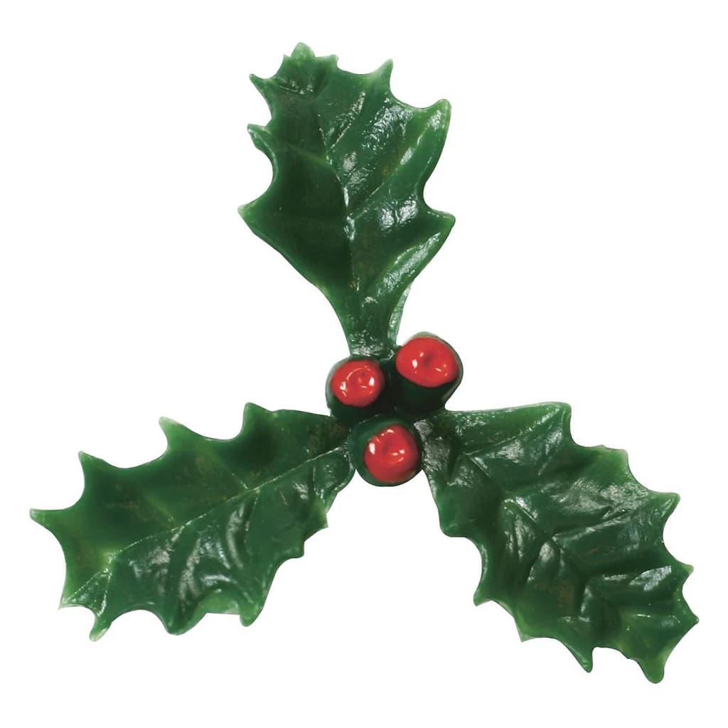 Pic 3-Leaf Holly & 3 Berries 38mm (200 pc)