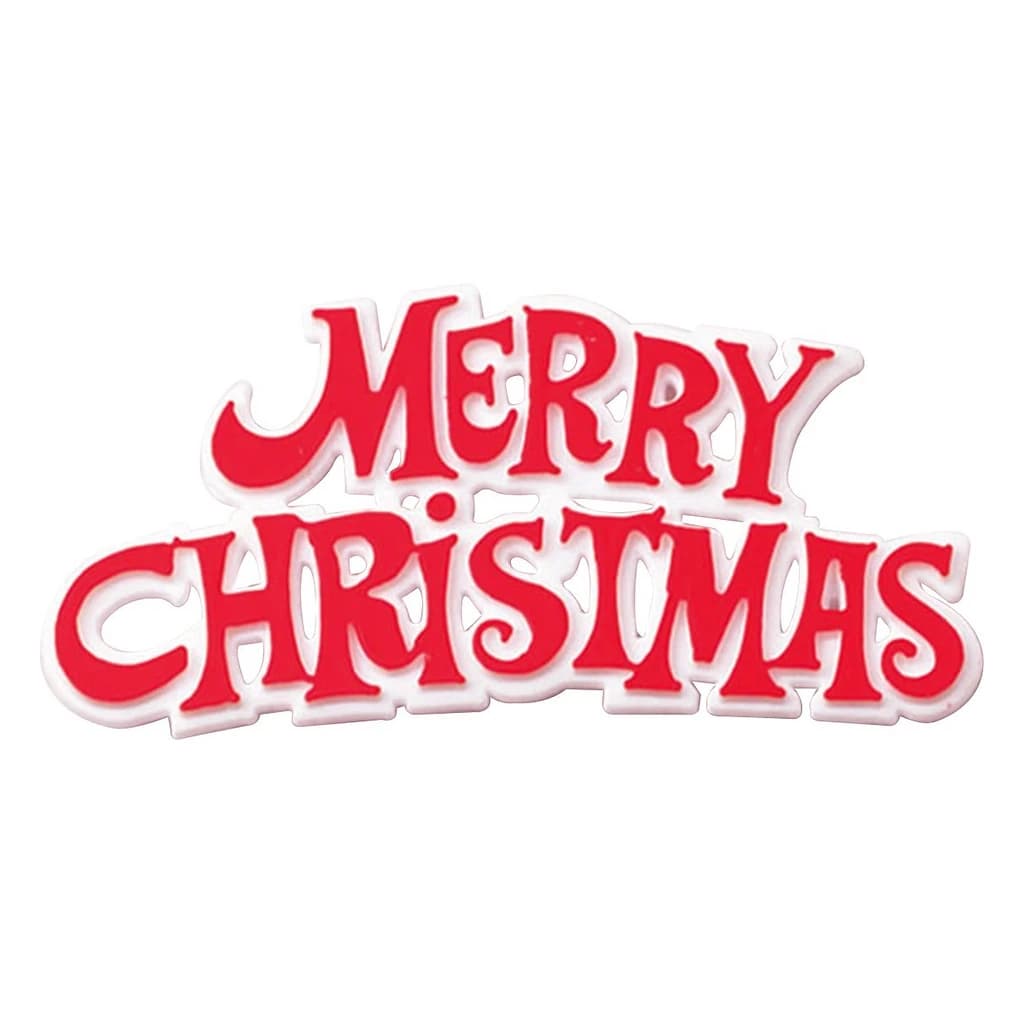 Motto "Merry Christmas" Red/White 76mm (100 pc)