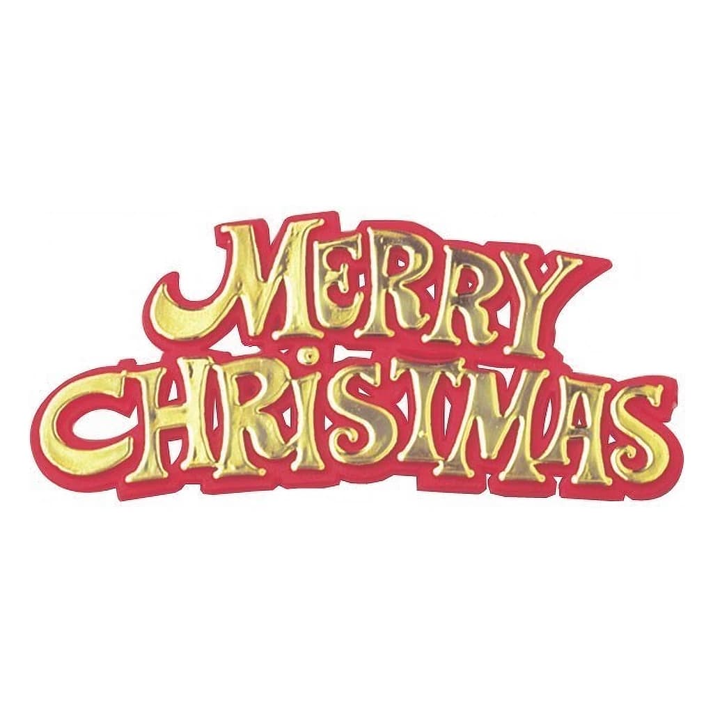 Motto "Merry Christmas" Gold/Red 76mm (100 pc)
