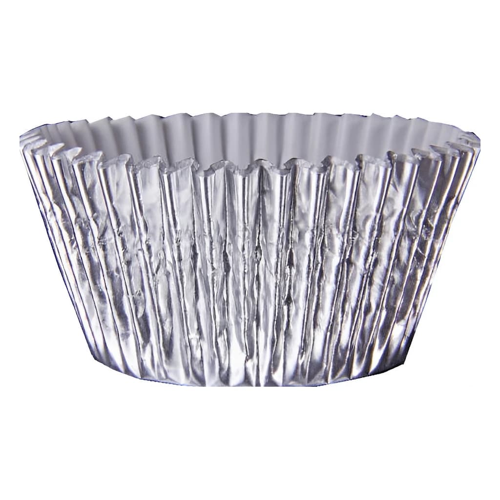 Foil Round Cupcake Case 51x38 mm (500 pc) Silver
