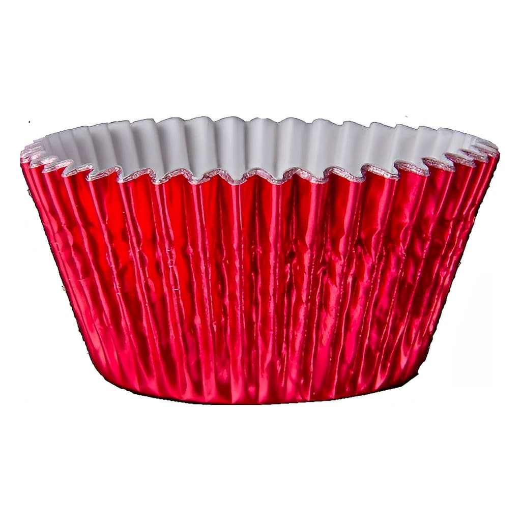 Foil Round Cupcake Case 51x38 mm (500 pc) Red