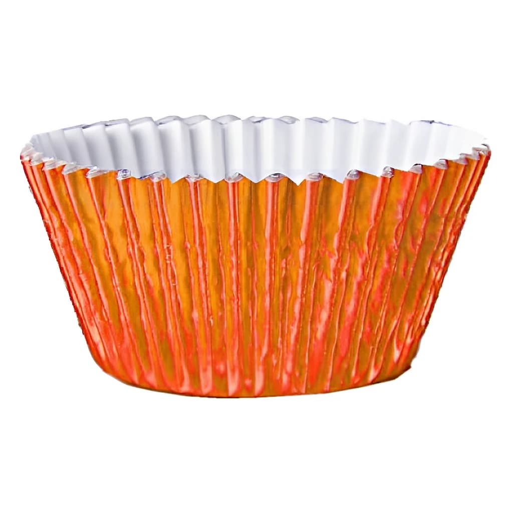 Foil Round Cupcake Case 51x38 mm (500 pc) Orange