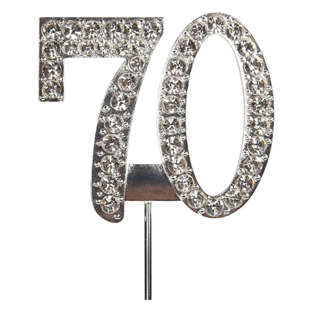 Diamante Number Topper "70" 45mm