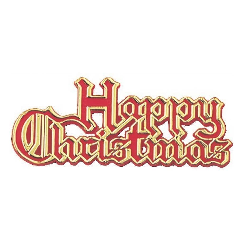 Plastic Happy Christmas Red/Gold Coloured Motto 100 pc