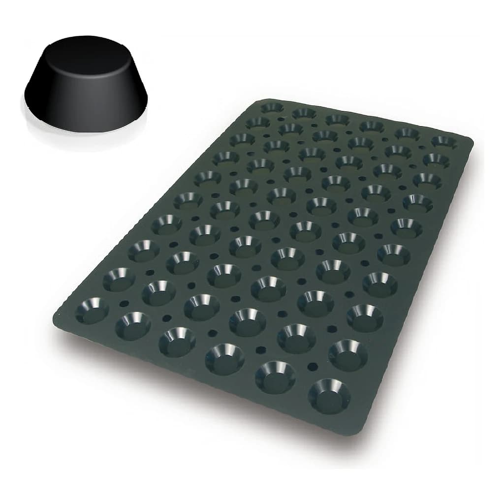 Silic Baking Mould 40 x 60 cm, Tartelets - mini- D: 44 mm / 10 mm