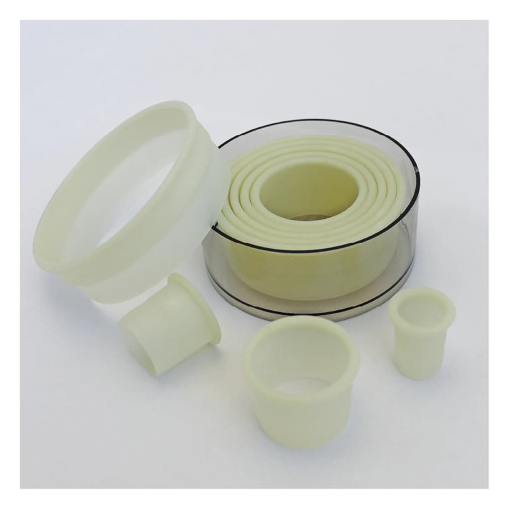 Set of pastry cutters 9 pieces, round, plain