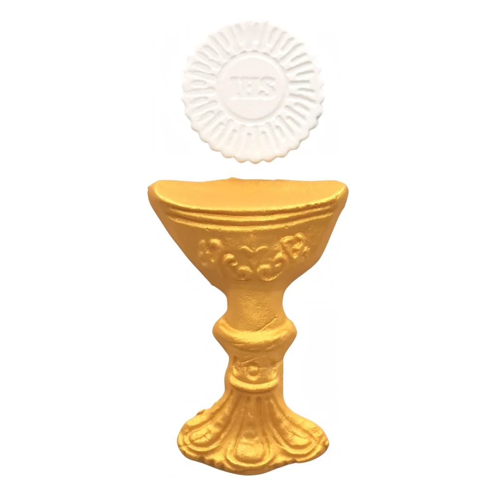 Sugar Decoration – Golden Chalice with Host (2D)