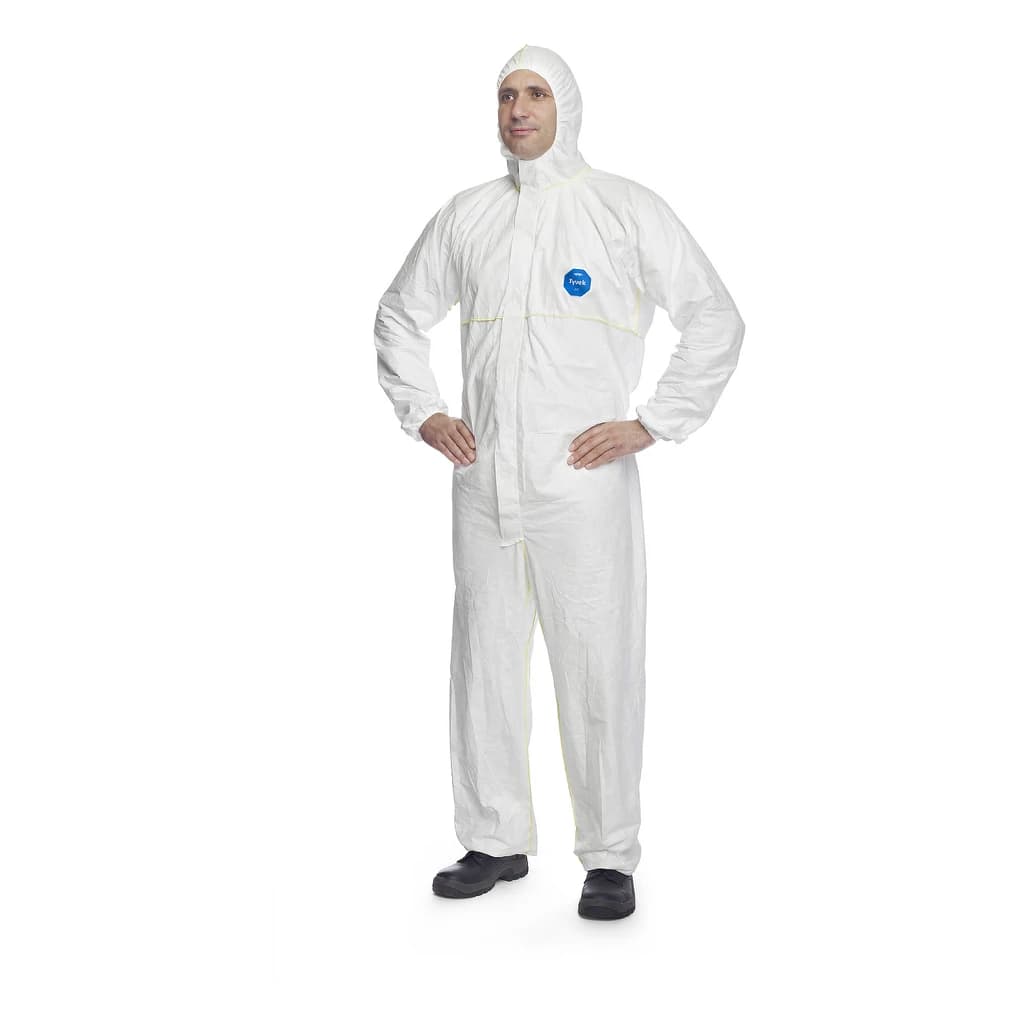 Tyvek 200 EasySafe Type 5/6 Disposable Hooded Coverall (100 pcs/case)