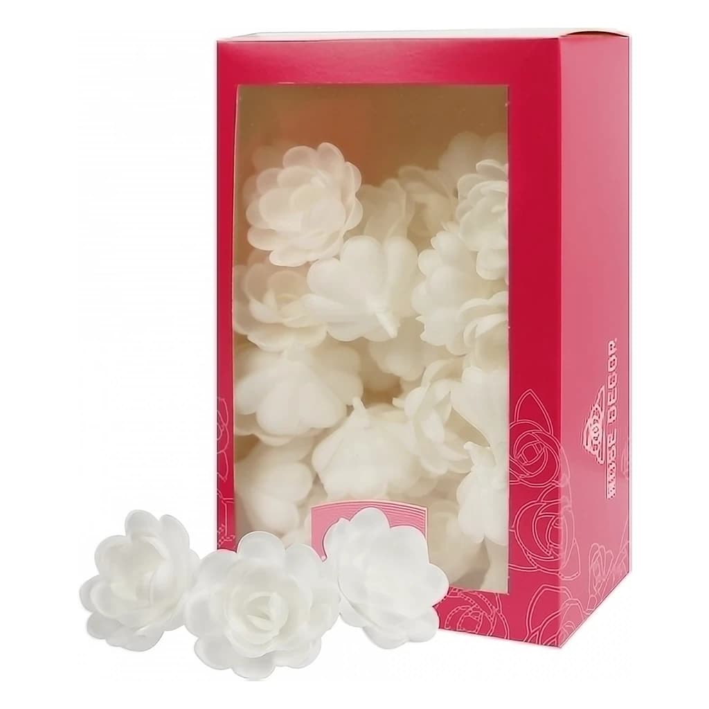 Wafer Rose English White Medium (50 pc)