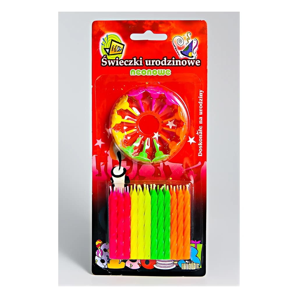 Birthday Candles Neon (24+12 pc)