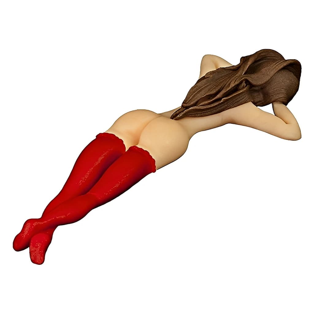 Woman lying on the back of the stockings white brown 18KTP